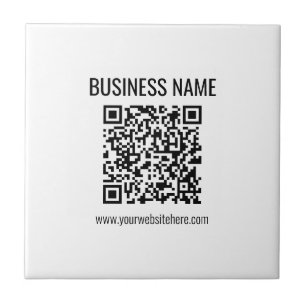 Customizable QR code & Business Name Ceramic Tile
