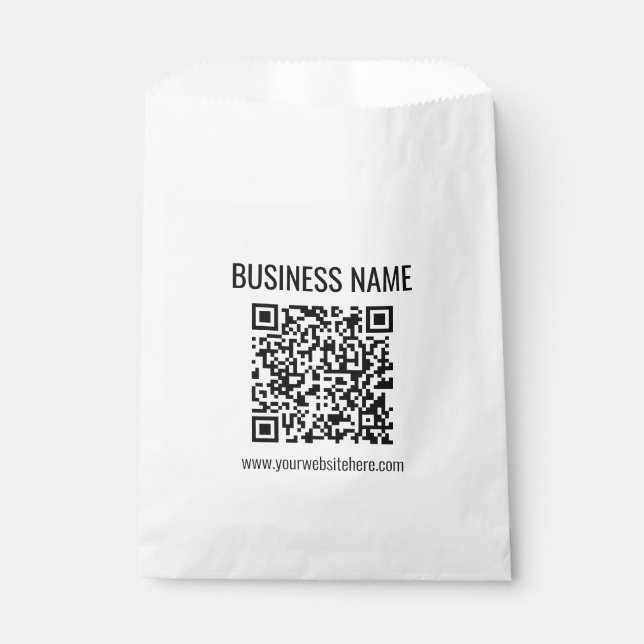 Customizable QR code & Business Name Favor Bag (Front)
