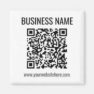 Customizable QR code & Business Name Magnet