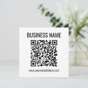 Customizable QR code & Business Name Note Card