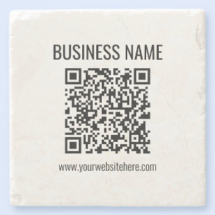Customizable QR code & Business Name Stone Coaster