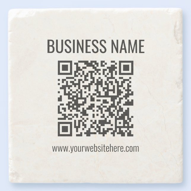 Customizable QR code & Business Name Stone Coaster (Creator Uploaded)