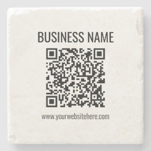 Customizable QR code & Business Name Stone Coaster