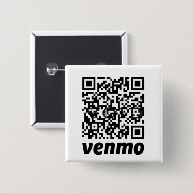 Customizable QR Code Button  (Front & Back)