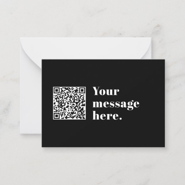 Customizable QR code & Editable Retro Text Note Card (Front)