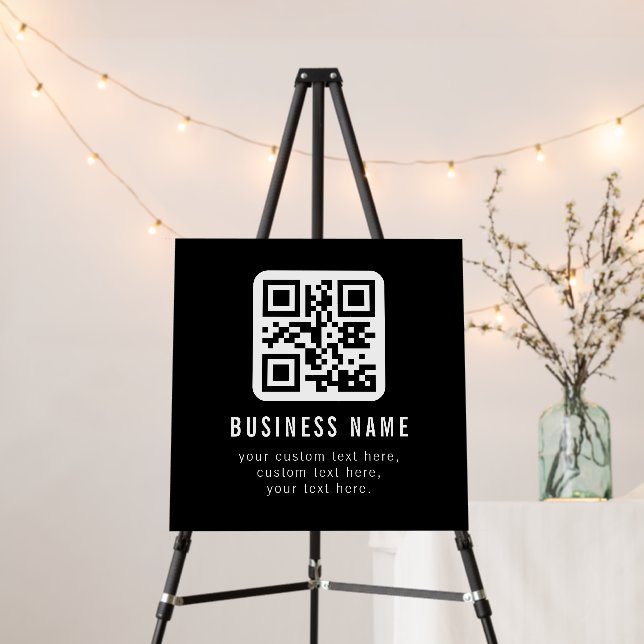 Customizable QR Code & Editable Text Design Foam Board (In Situ (Stand))