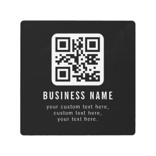 Customizable QR Code & Editable Text Design Metal Print