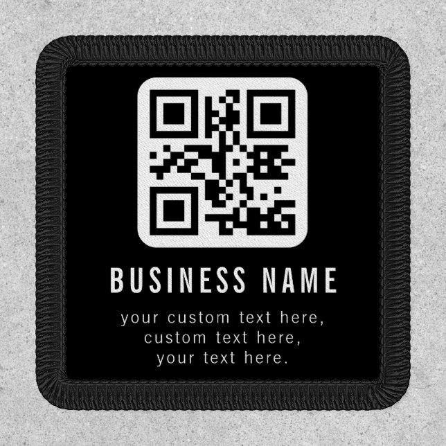 Customizable QR Code & Editable Text Design Patch (Front)
