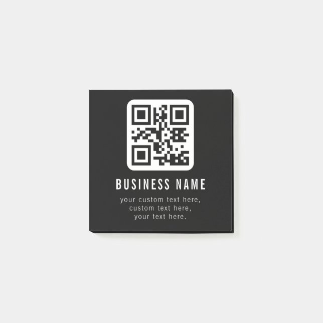 Customizable QR Code & Editable Text Design Post-it Notes (Front)