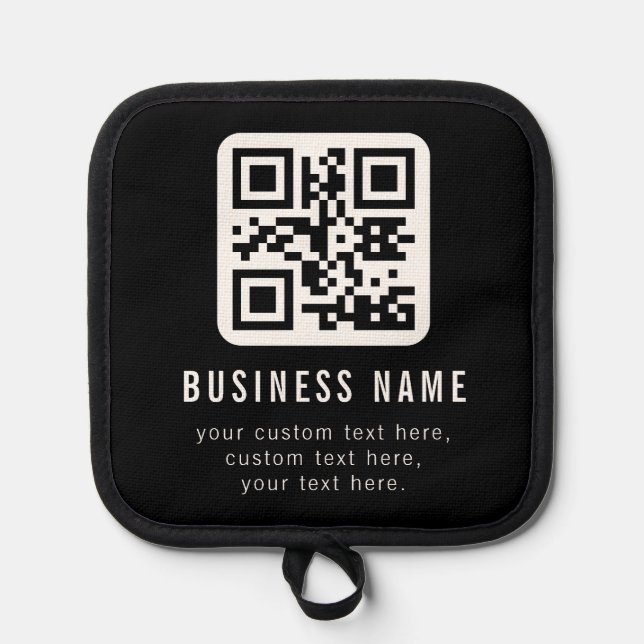 Customizable QR Code & Editable Text Design Pot Holder (Front)