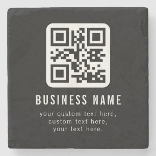 Customizable QR Code & Editable Text Design Stone Coaster