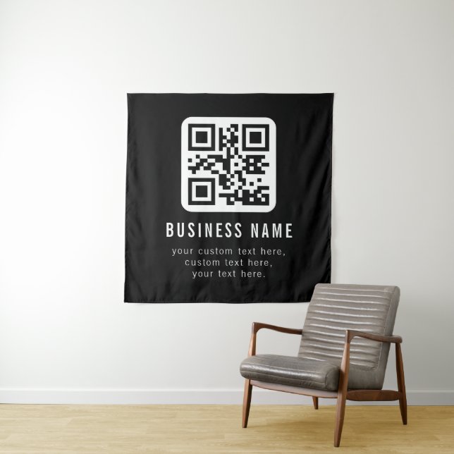 Customizable QR Code & Editable Text Design Tapestry (In Situ)
