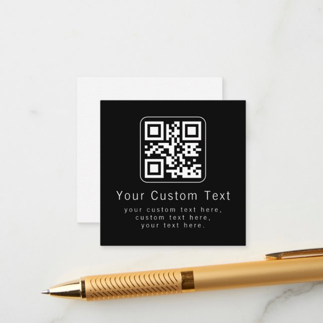Customizable QR Code & Editable Text Template (Front/Back In Situ)