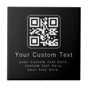 Customizable QR Code & Editable Text Template Ceramic Tile