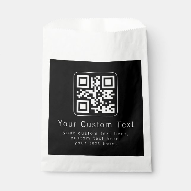 Customizable QR Code & Editable Text Template Favor Bag (Front)