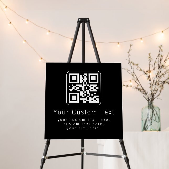 Customizable QR Code & Editable Text Template Foam Board (In Situ (Stand))