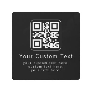 Customizable QR Code & Editable Text Template Metal Print