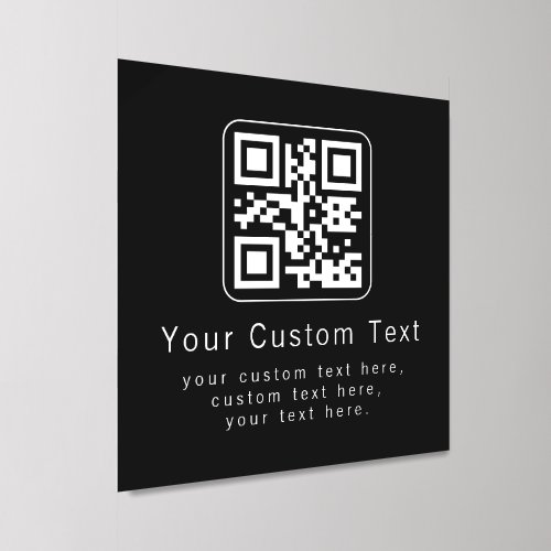 Customizable QR Code & Editable Text Template Peel And Stick Photo Tile