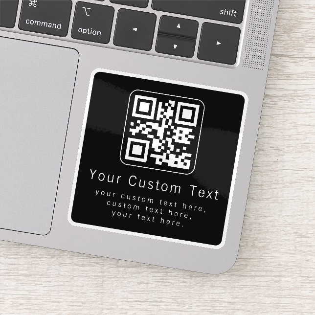 Customizable QR Code & Editable Text Template Sticker (Detail)