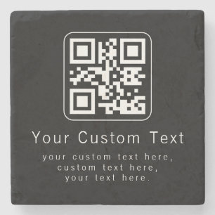 Customizable QR Code & Editable Text Template Stone Coaster