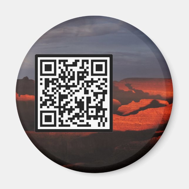 Customizable QR Code Grand Canyon Sunset Storm Magnet (Front)