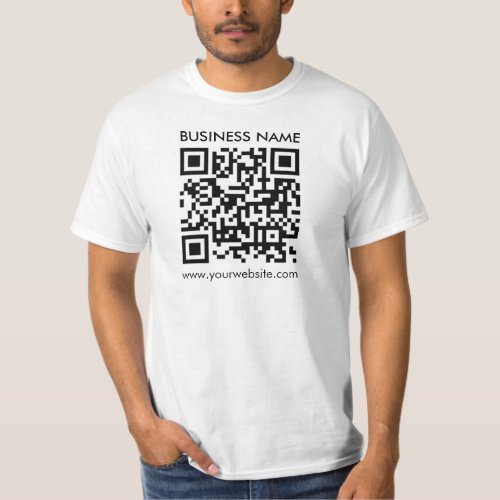 Customizable QR Code Mens Modern White Value T_Shirt