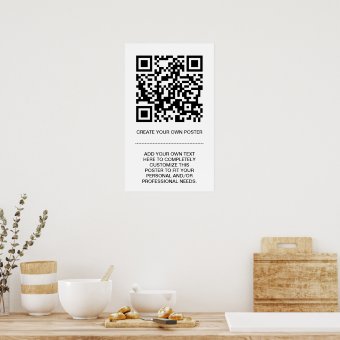 customizable QR code Poster | Zazzle