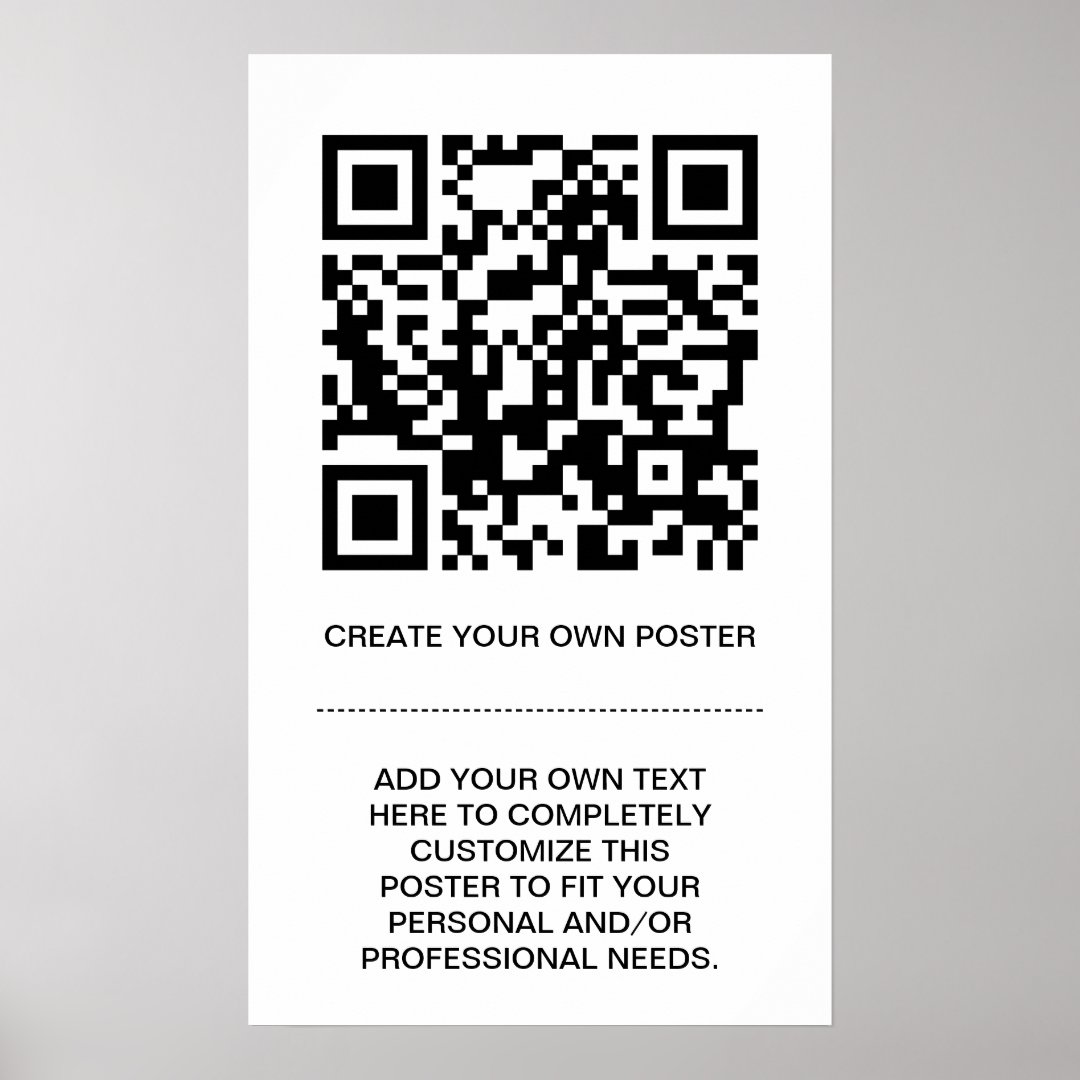 customizable QR code Poster Zazzle