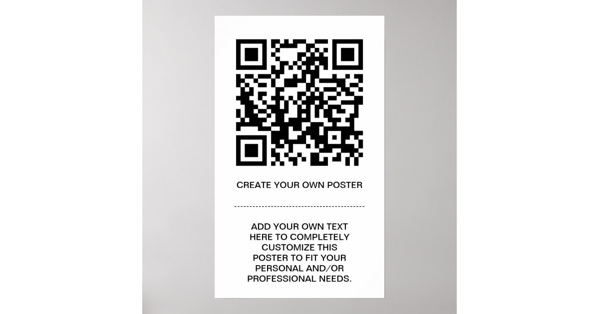 customizable QR code Poster | Zazzle