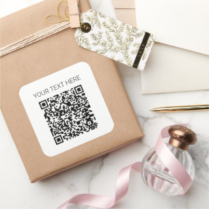Customizable QR Code Sign Square Sticker