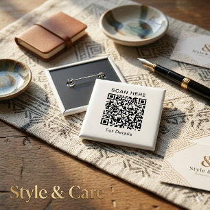 Customizable QR Code Square Button for Any Purpose