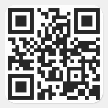 Customizable Qr Code Square Sticker by RossiCards at Zazzle