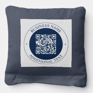 Customizable QR code & Text Dark Navy Blue Cornhole Bags