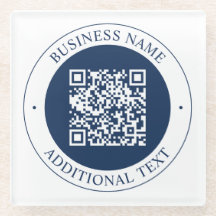 Customizable QR code & Text | Dark Navy Blue