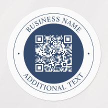 Customizable QR code & Text | Dark Navy Blue
