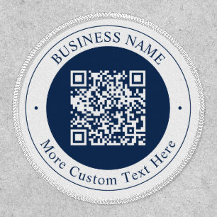 Customizable QR code & Text Dark Navy Blue Patch