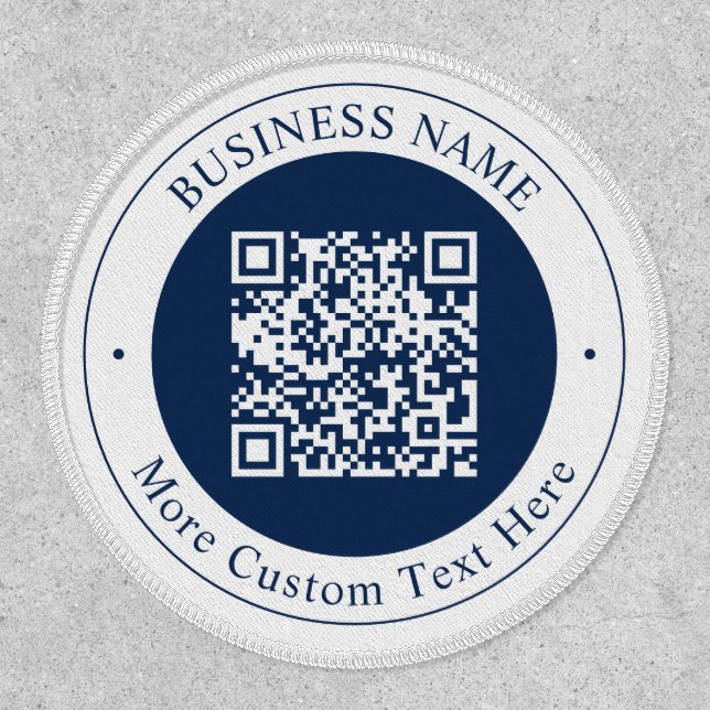 Customizable QR code & Text | Dark Navy Blue Patch (Front)
