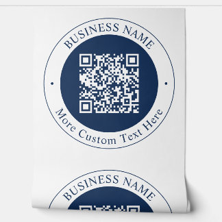 Customizable QR code & Text | Dark Navy Blue Wallpaper