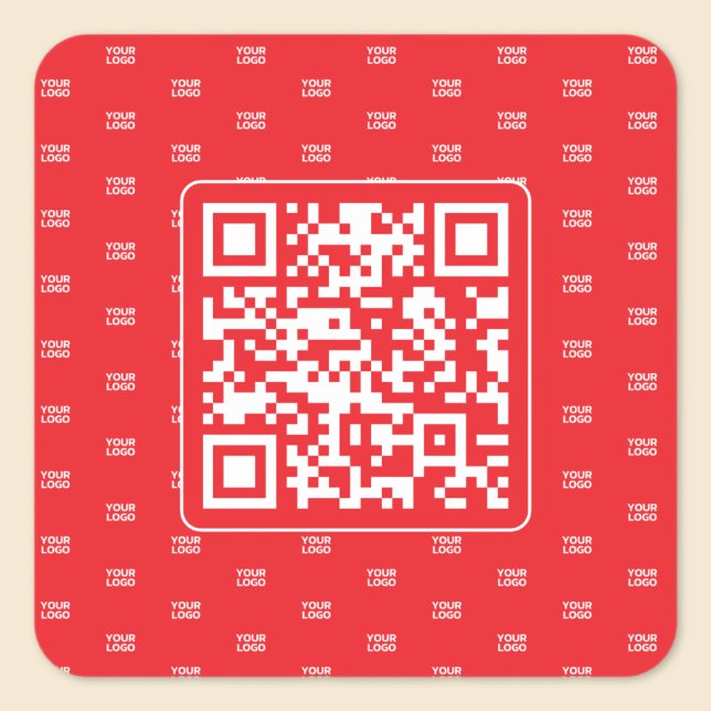 Customizable QR code with Your Logo or Image Tiled Square Sticker (Creator Uploaded)