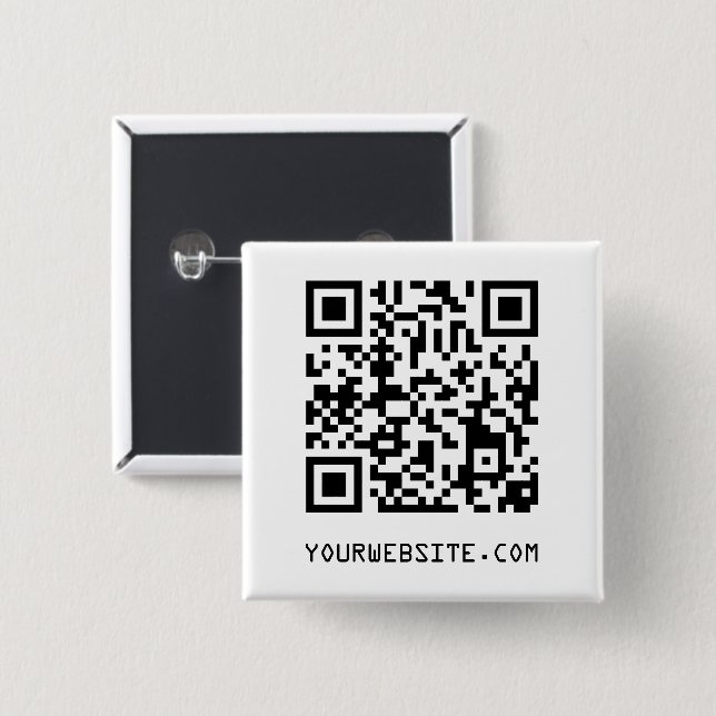 Customizable QR Code Your Webpage Link Button (Front & Back)