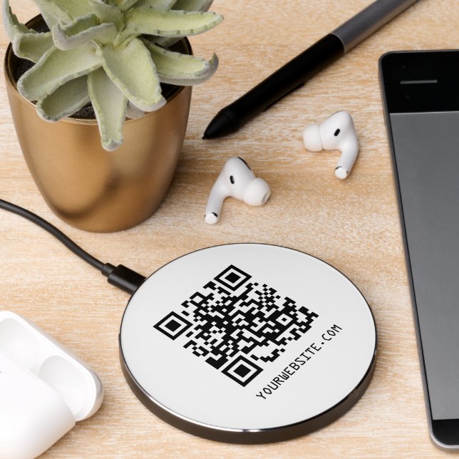 Customizable QR Code Your Webpage Link Wireless Charger (Desk 2)