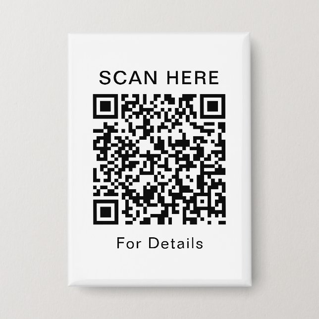 Customizable QR Rectangle Button for Any Purpose (Front)