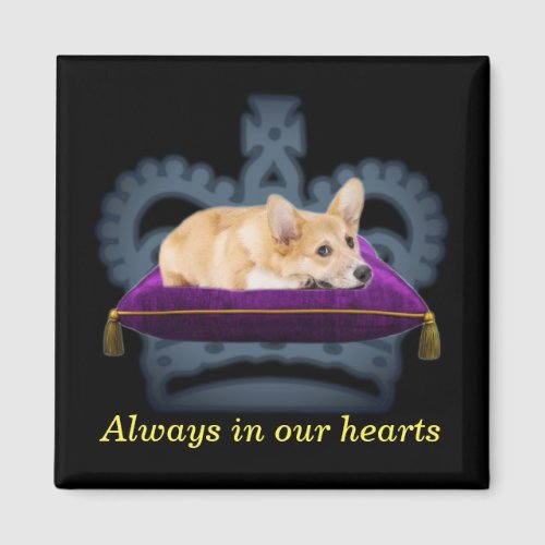 Customizable Queen corgi cushion crown Magnet