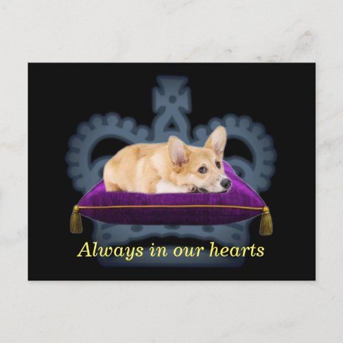 Customizable Queen corgi cushion crown Postcard