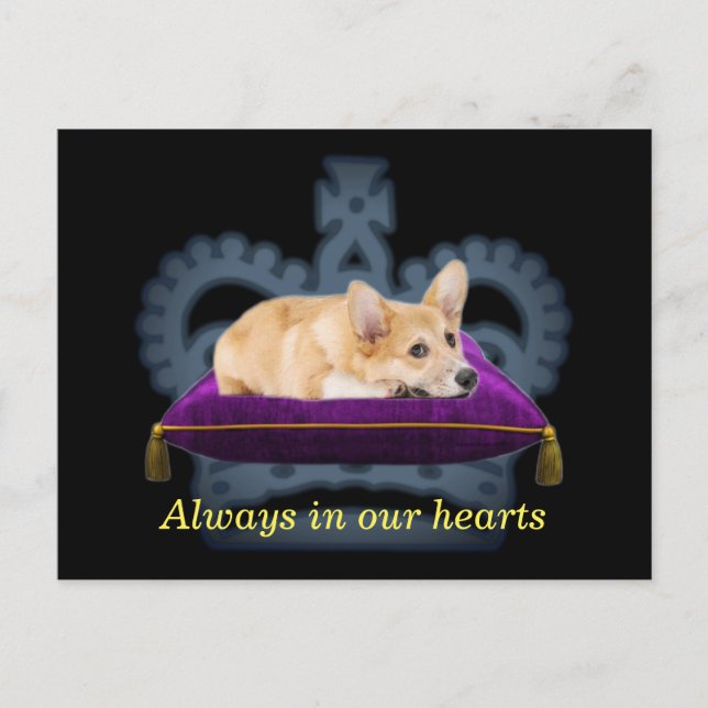 Customizable Queen corgi cushion crown Postcard (Front)