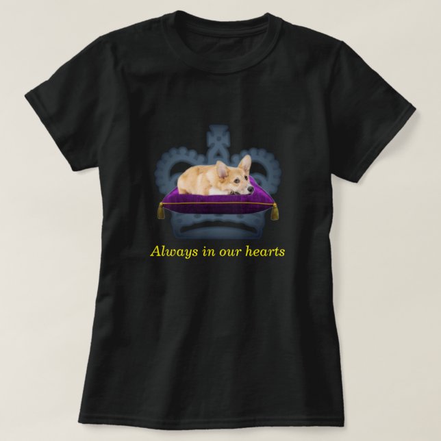Customizable Queen corgi cushion crown T-Shirt (Design Front)