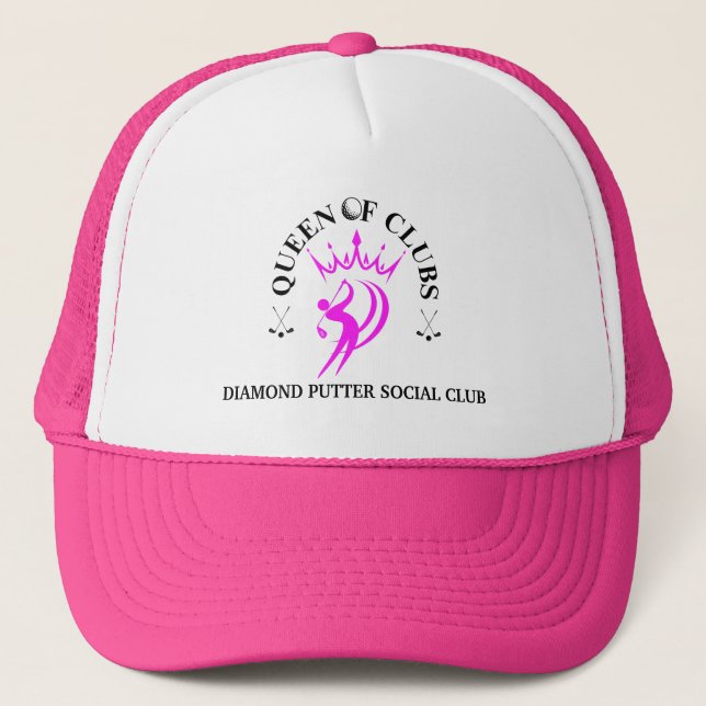 Customizable QUEEN OF CLUBS Women's Golf Trucker Hat (Front)