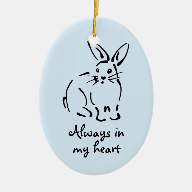 Customizable Rabbit Memorial Ornament (Front)