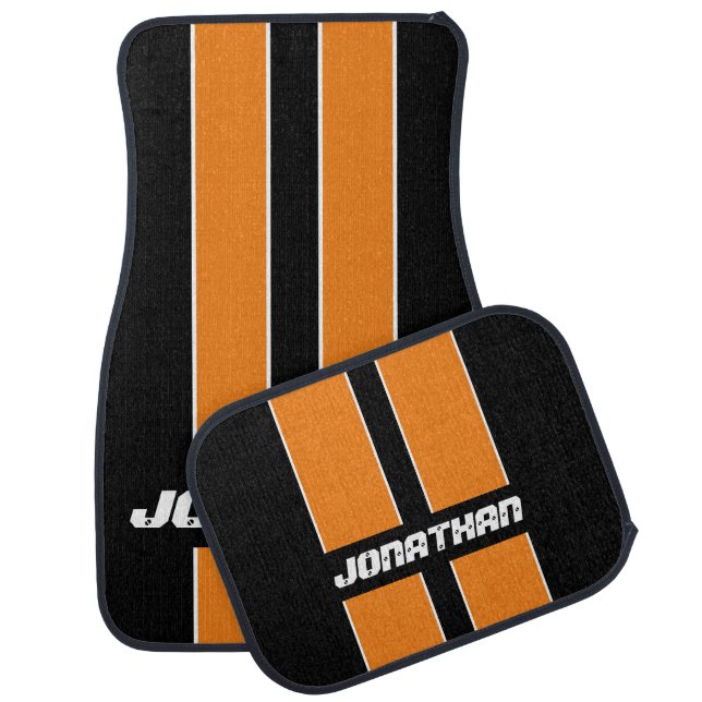 Customizable Racing Stripe Set of Car Mats (Set)