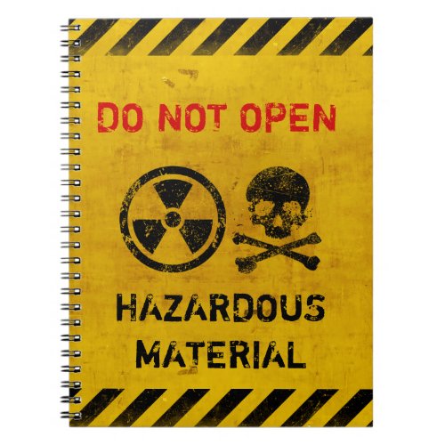 Customizable Radiation Area Warning Notebook